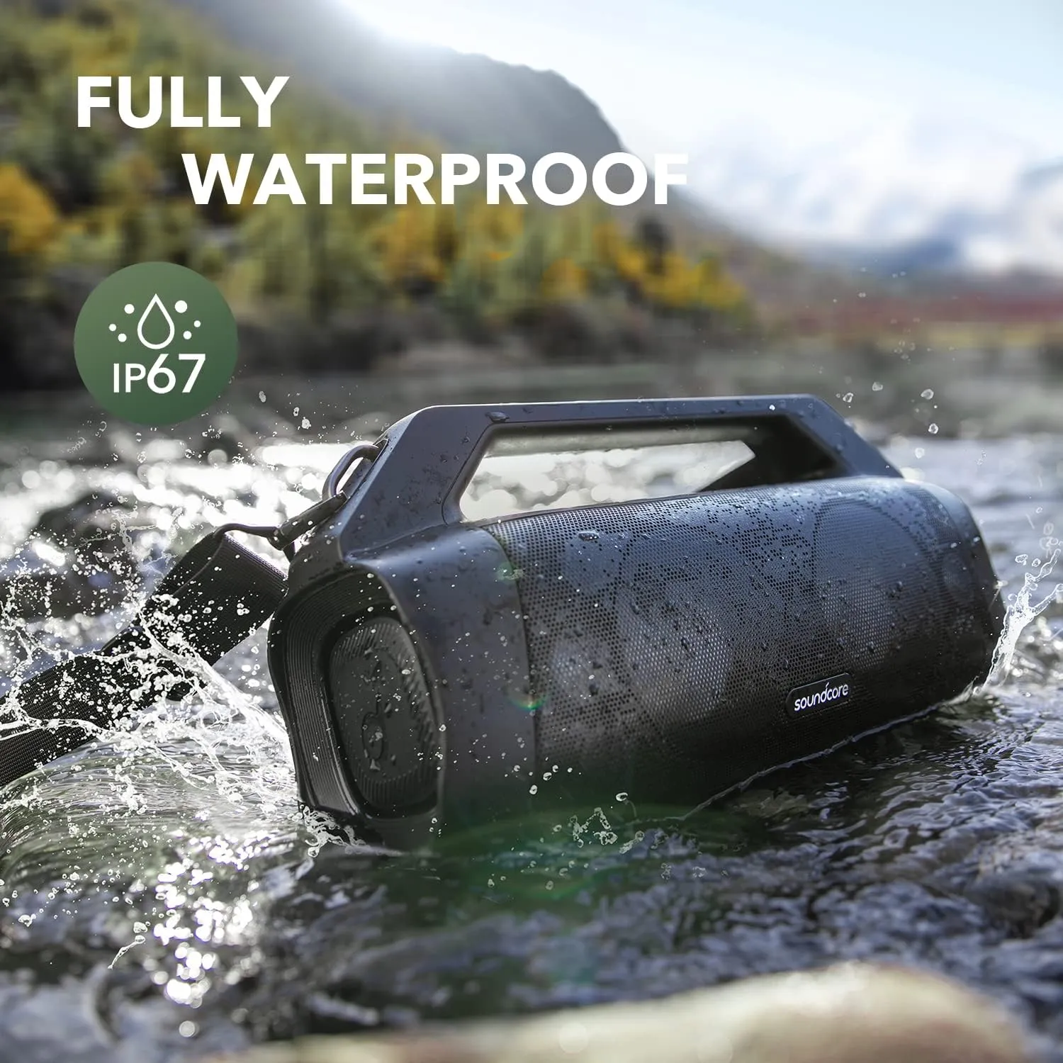 Anker Soundcore Motion Boom Plus Speaker (80W) - IP67 Portable Speaker, 80W Stereo Sound, Custom EQ & BassUp, USB-C, Bluetooth, Built-in Power Bank, Waterproof Bluetooth Speaker, outdoor speaker