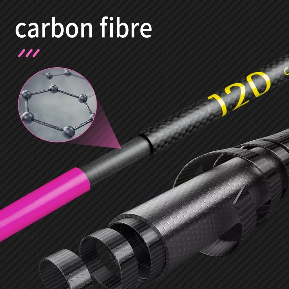 AONIJIE 2 Pcs Carbon Fiber Trekking Poles Lightweight and Collapsible, Quick Locking, Walking Sticks for Hiking, Backpacking Gear
