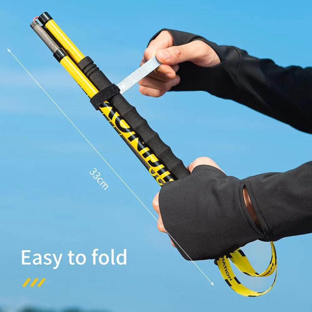 AONIJIE 2 Pcs Carbon Fiber Trekking Poles Lightweight and Collapsible, Quick Locking, Walking Sticks for Hiking, Backpacking Gear