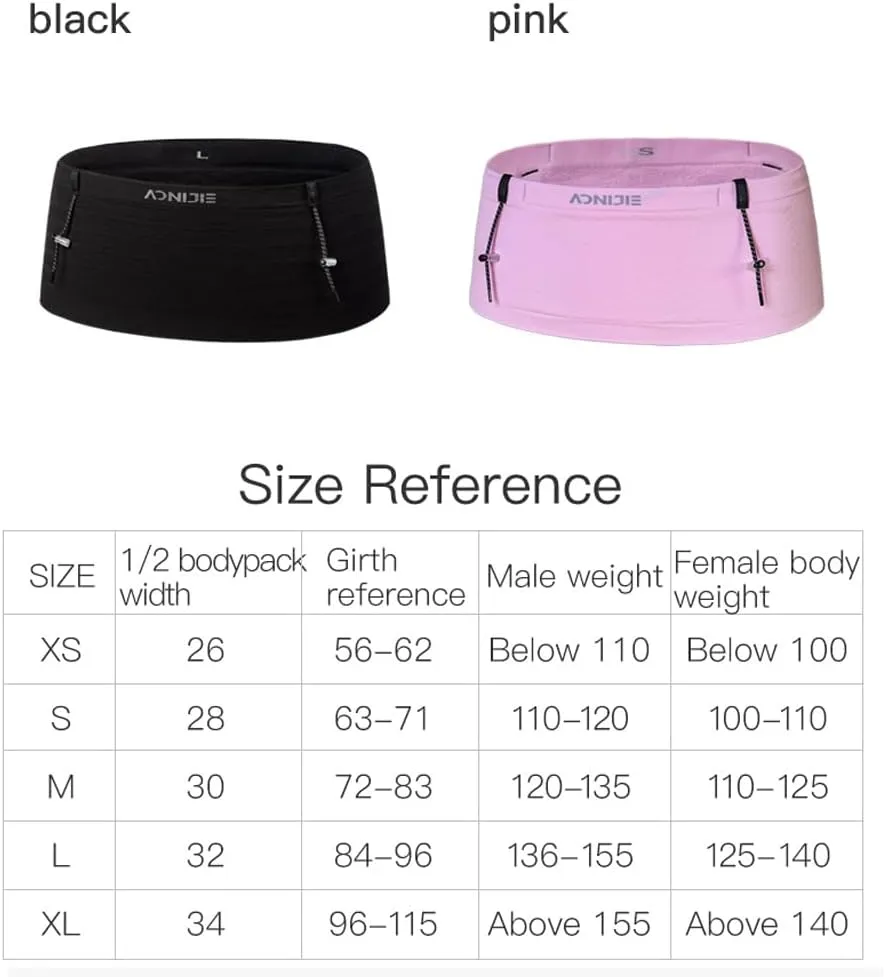 AONIJIE Hydration Running Belt with 250ml Soft Flask for Women and Men Large Capacity & Lightweight for Cycling Climbing Marathon (Black 250ml Flask,Large)