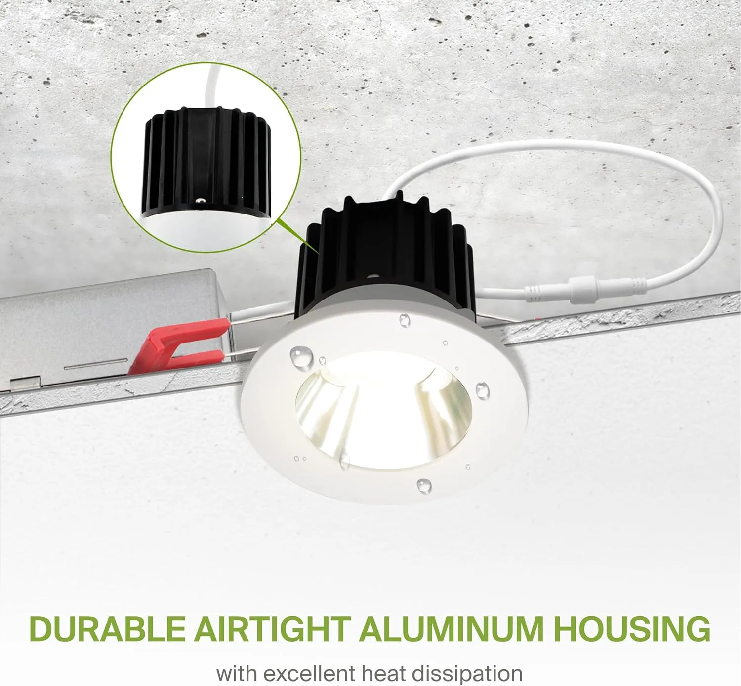 ASD 2 Inch LED Recessed Lighting with Junction Box, 8W 600 Lumens, Dimmable Anti-Glare Downlight, 2700K/3000K/3500K/4000K/5000K Selectable, CRI 90 , Round White Trim, IC Rated, ETL, Energy Star