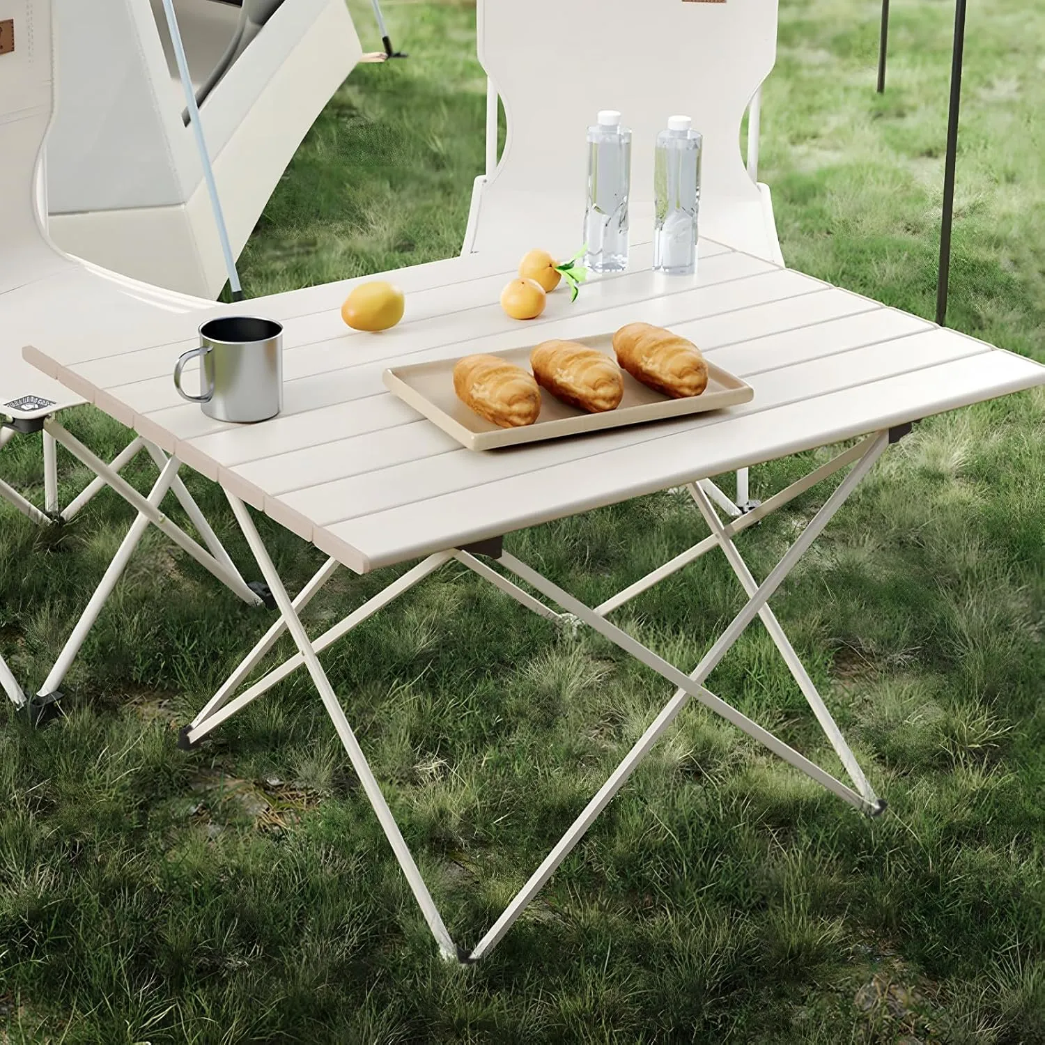 Athena Collection Folding Camping Table, Outdoor Aluminum Camping Side Table with Carry Bag, Portable Lightweight Camp Beach Table Compact Foldable Camping Table for Hiking Backpacking Picnic