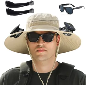 Audientce Outdoor Solar Fan Sun Hat, 2025 New Ultralight Solar Fan Sun Hat, for Fishing, Beach, Garden, Farmer