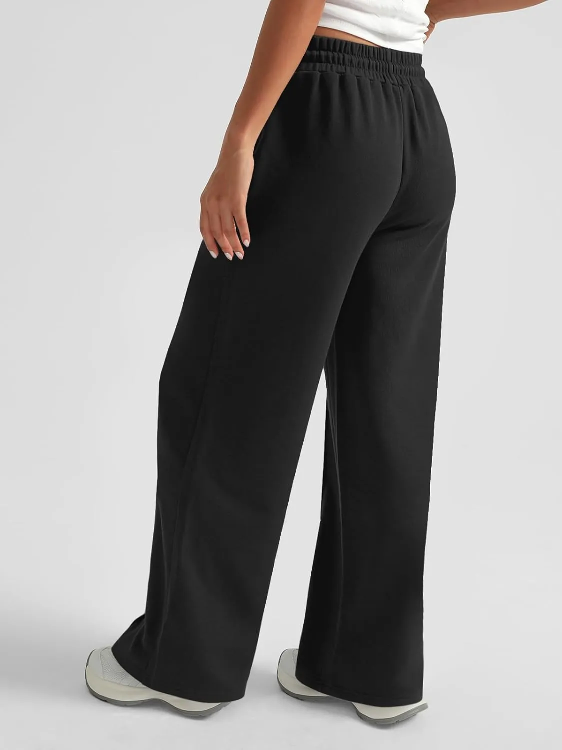 AUTOMET Womens Wide Leg Sweatpants High Waisted Baggy Pants Drawstring Athletic Joggers