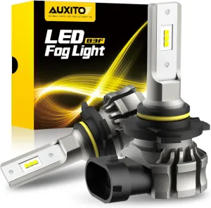 AUXITO 9145 LED Fog Light Bulbs, 6000LM 6500K Cool White Light, 300% Brightness H10 9140 9045 9040 Led Fog Lights, CSP LED Chips, DRL Replacement for Cars, Pack of 2