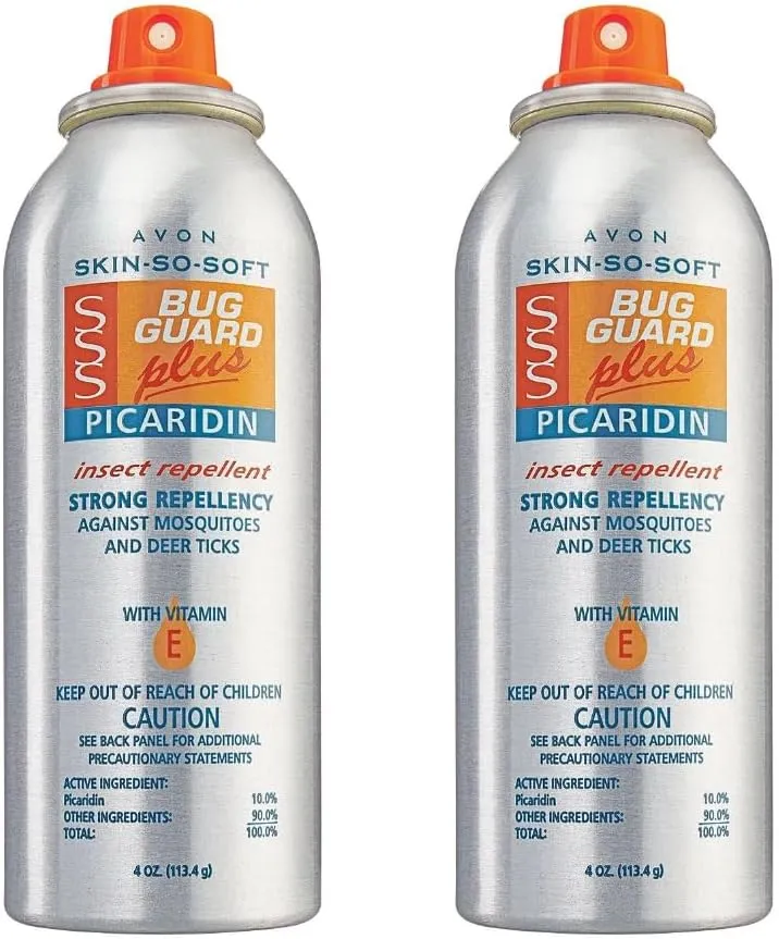 Avon Skin So Soft Bug Guard Plus Picaridin Insect Repellent Aerosol Spray, DEET-Free, Oil-Free, Dermatologist Tested, Repels Mosquitoes, Ticks, Gnats, Sand Flies & More, 4 oz. (Pack of 2)