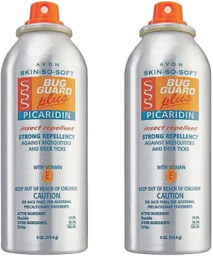 Avon Skin So Soft Bug Guard Plus Picaridin Insect Repellent Aerosol Spray, DEET-Free, Oil-Free, Dermatologist Tested, Repels Mosquitoes, Ticks, Gnats, Sand Flies & More, 4 oz. (Pack of 2)