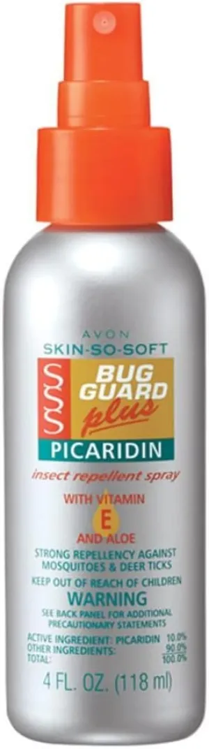 Avon Skin So Soft Bug Guard Plus Picaridin Insect Repellent Spray - Gentle on Skin Mosquito Repellent - DEET-Free Mosquito & Tick Repellent for Humans - 4 fl. oz. Travel Size Bug Spray