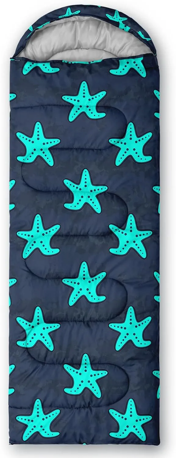 Axolotl Black Cats Sleeping Bag for Kids Boys Girls–Lightweight Warm Cold Weather Sleeping Bags,Waterproof Portable Sleeping Bag for Camping,Backpacking Camping Sleeping Bag,Kids Sleeping Bags,Orange