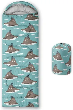 Axolotl Black Cats Sleeping Bag for Kids Boys Girls–Lightweight Warm Cold Weather Sleeping Bags,Waterproof Portable Sleeping Bag for Camping,Backpacking Camping Sleeping Bag,Kids Sleeping Bags,Orange