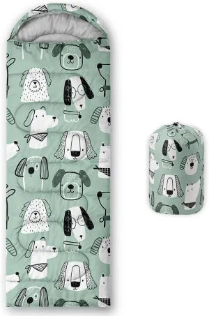 Axolotl Penguin Star Sleeping Bag,3 Season Warm and Cool Weather Moon Cloud Sleeping Bag for Boys Girls Teens,Waterproof Lightweight Lovely Animal Sleeping Bag for Traveling,Outdoors Camping,Navy Blue