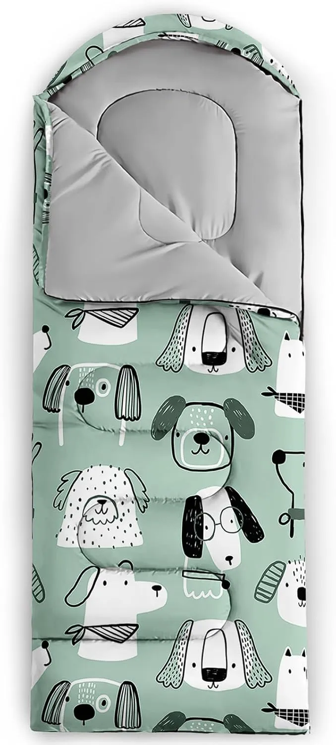 Axolotl Penguin Star Sleeping Bag,3 Season Warm and Cool Weather Moon Cloud Sleeping Bag for Boys Girls Teens,Waterproof Lightweight Lovely Animal Sleeping Bag for Traveling,Outdoors Camping,Navy Blue