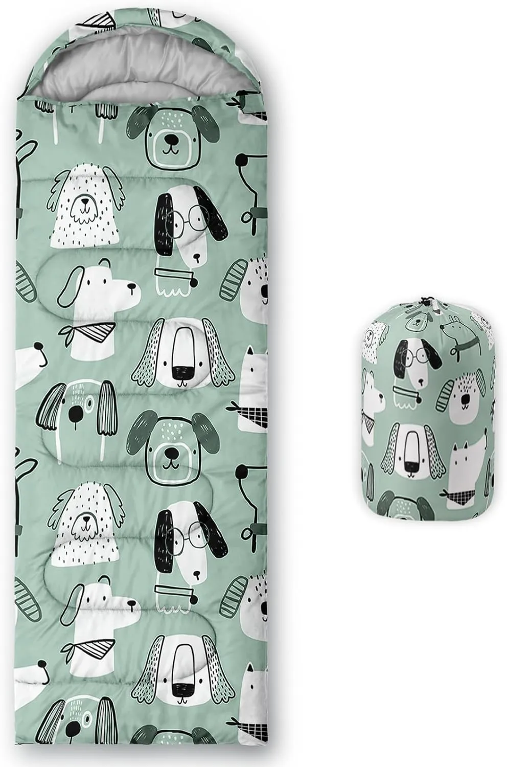 Axolotl Penguin Star Sleeping Bag,3 Season Warm and Cool Weather Moon Cloud Sleeping Bag for Boys Girls Teens,Waterproof Lightweight Lovely Animal Sleeping Bag for Traveling,Outdoors Camping,Navy Blue