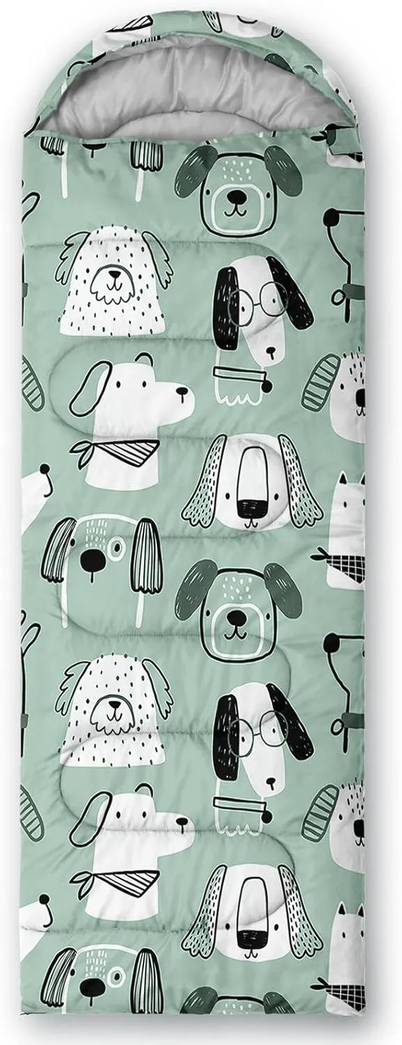 Axolotl Penguin Star Sleeping Bag,3 Season Warm and Cool Weather Moon Cloud Sleeping Bag for Boys Girls Teens,Waterproof Lightweight Lovely Animal Sleeping Bag for Traveling,Outdoors Camping,Navy Blue
