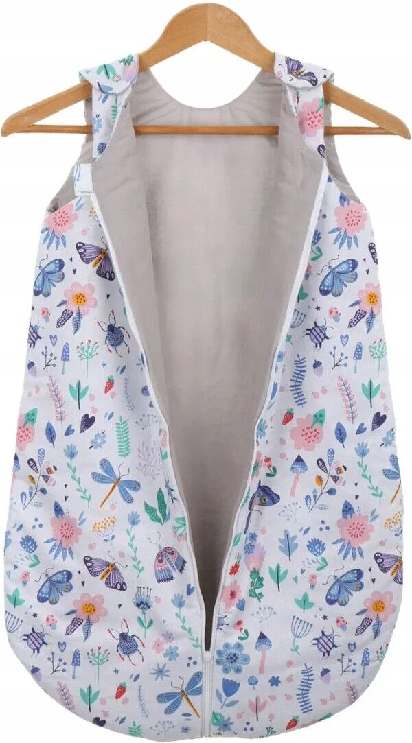 Baby Cotton Sleeping Bag Double Sided Sleepsack Quilted 1.0 Tog On the Meadow