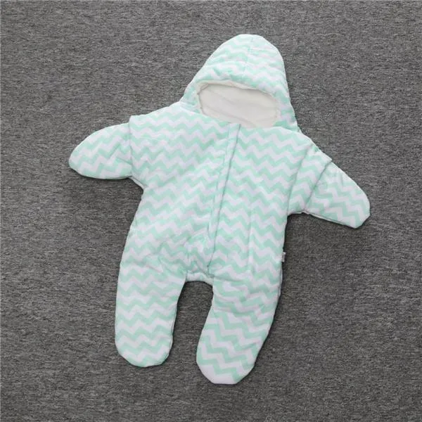 Baby Unisex Starfish Shaped Cotton Sleeping Bag Newborn Baby Outside Sleeping Bag Green