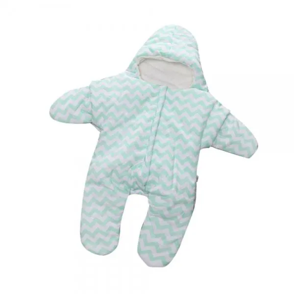 Baby Unisex Starfish Shaped Cotton Sleeping Bag Newborn Baby Outside Sleeping Bag Green