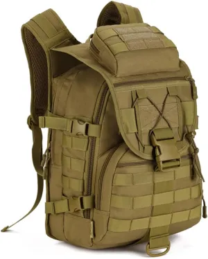 Backpack Men Trekking Daypack Water Resistant Hiking Backpacks Nylon Outdoor Backpacks, Brown, One Size