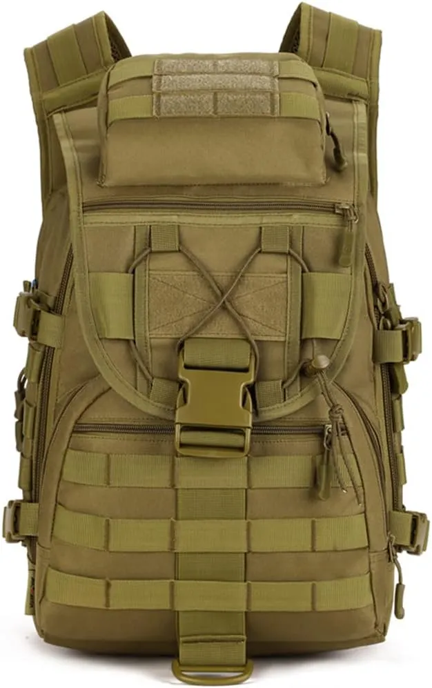 Backpack Men Trekking Daypack Water Resistant Hiking Backpacks Nylon Outdoor Backpacks, Brown, One Size