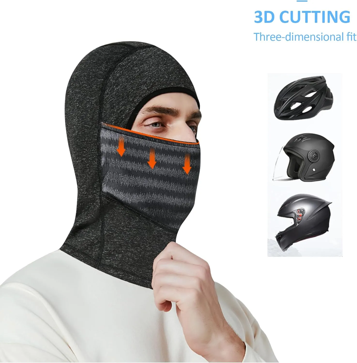 Balaclava Face Mask Men Women Thermal Ski Head Cover & Drawstring Pouch Breathable for Athletic Motorcycle