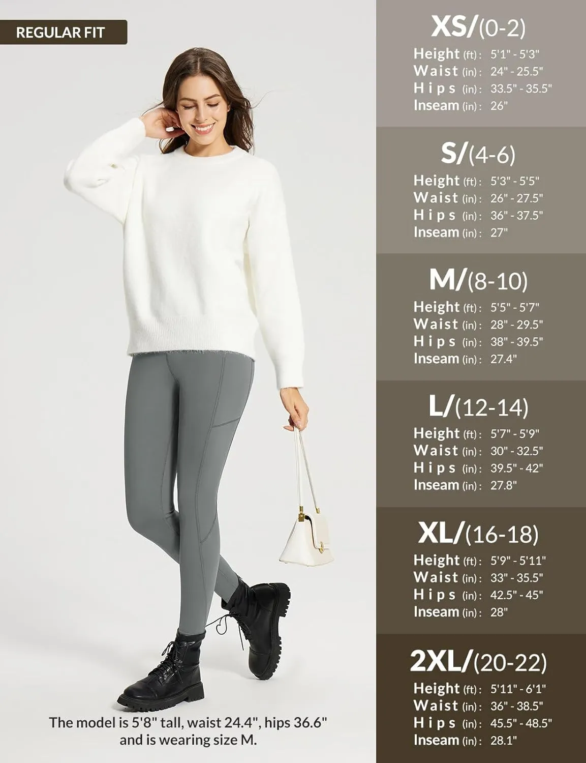 baleaf Women's Fleece Lined Leggings Thick Soft Winter Warm Thermal Waterproof High Waisted Pockets Hiking Running Skiing