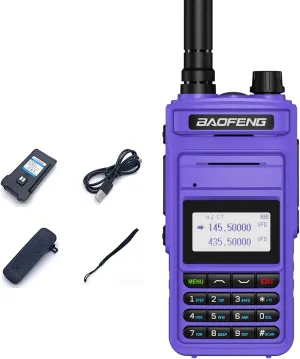 BAOFENG P15UV USB-C 8W Walkie Talkie for Adult Dual Band 1500mAh Battery Ham Radio Long Range Type-c Charging Purple