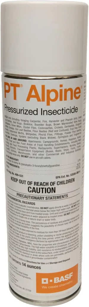 BASF PT Alpine Pressurized Insecticide Spray for Ants, Cockroaches, Bed Bugs, Non-Repellent for Crawling or Flying Insects, Ready to Use, 14 Ounce