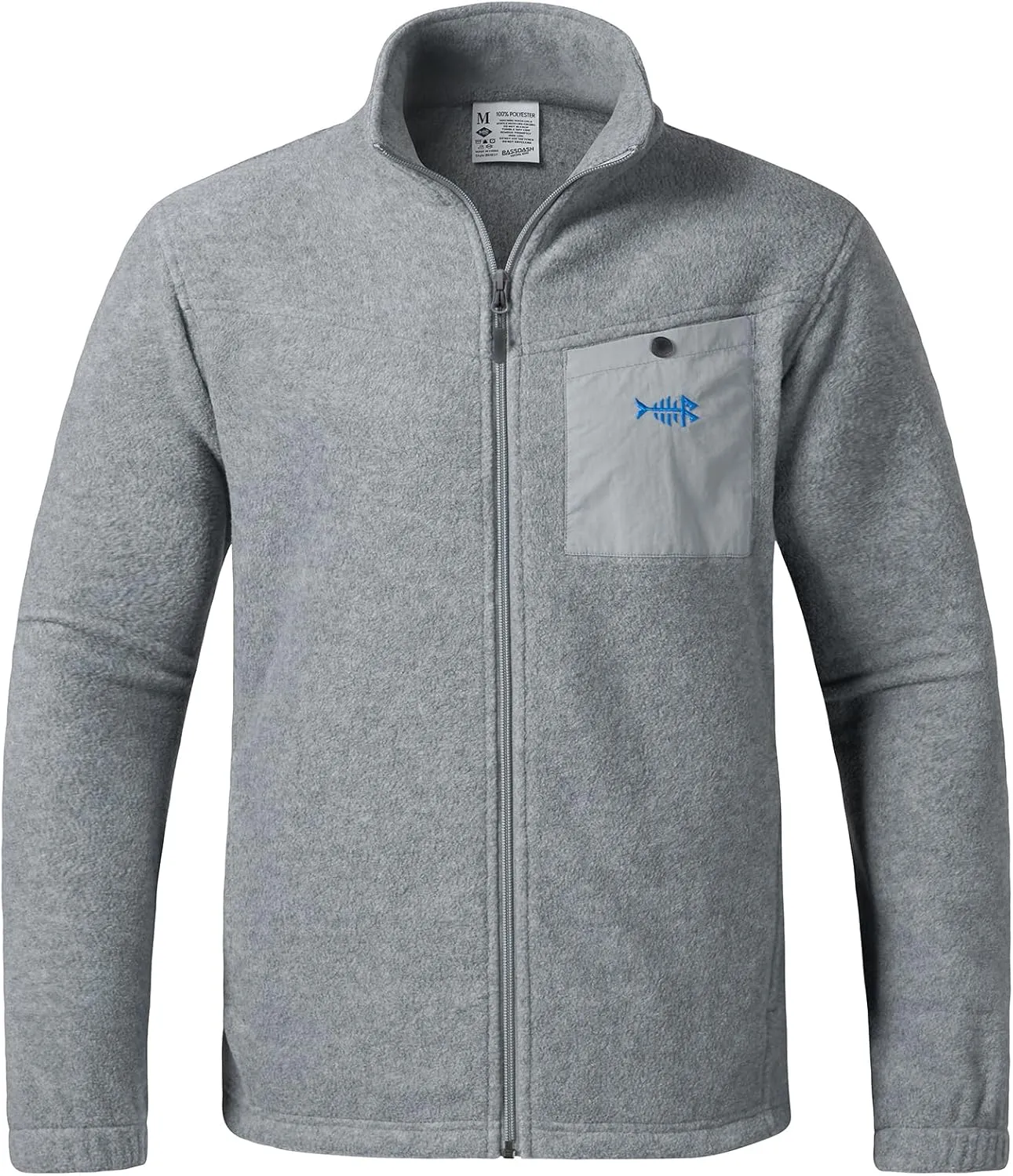 BASSDASH AllDay Men’s Full Zip Fleece Jacket Soft Sweatshirt Breathable Mid-Weight Polar Fleece Winter Coat with Pockets