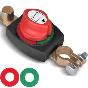 Battery Disconnect Switch, for RV Car Boat ATV 12V 48V, Battery Switch Installation Simpler, Marine Completely Waterproof (On-Off Top Post)