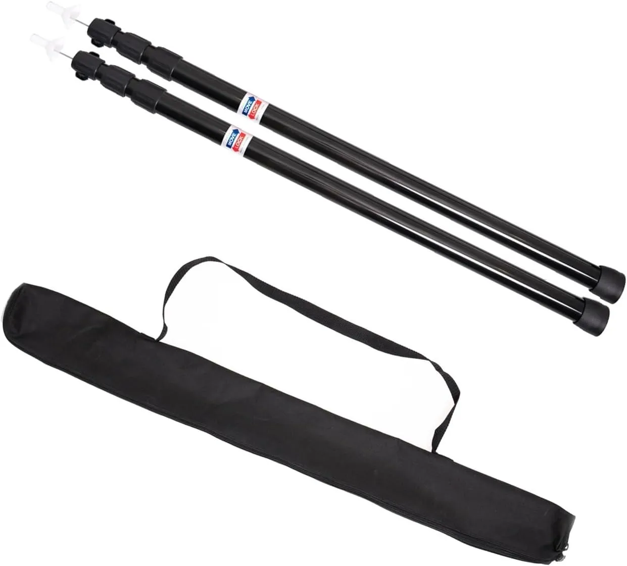 BCcamping Player's First Choice Tent Pole Adjustable Tent Support Rods Beach Shelter Tarp Awning Pole Replacement Poles Accessories Camping Hiking Tent Camping Bracket(2pc 250cm Black)