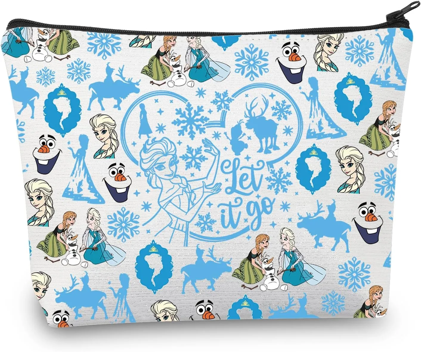 BDPWSS Princess Elsa Makeup Bag Princess Elsa Lover Gift Elsa & Anna Fan Gift Let It Go Toiletry Bag Snowman Lover Gift (Let It Go)