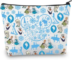 BDPWSS Princess Elsa Makeup Bag Princess Elsa Lover Gift Elsa & Anna Fan Gift Let It Go Toiletry Bag Snowman Lover Gift (Let It Go)