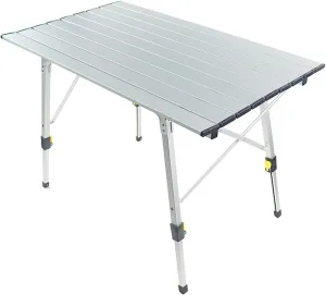 Beach Table Folding Camp Metal Table Lightweight Outdoor BBQ Backpacking Aluminum Alloy Portable Durable Barbecue Desk Furniture, Silver
