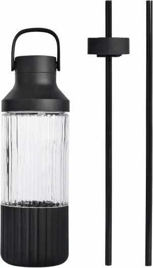 BEAST Health™ Dual Cap Glass Hydration Bottle Carbon Black