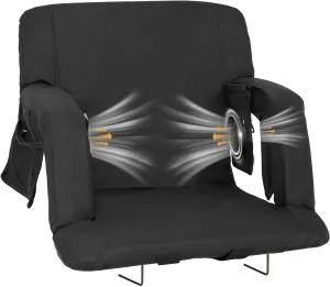 Begonia.K Cooling Fan Stadium Seat for Bleacher with Back Support, Portable and Lightweight Cooling Bleacher Seat with Backrest, 5 Reclining Positions, 5 Levels of Wind for Outdoor Sports Camping