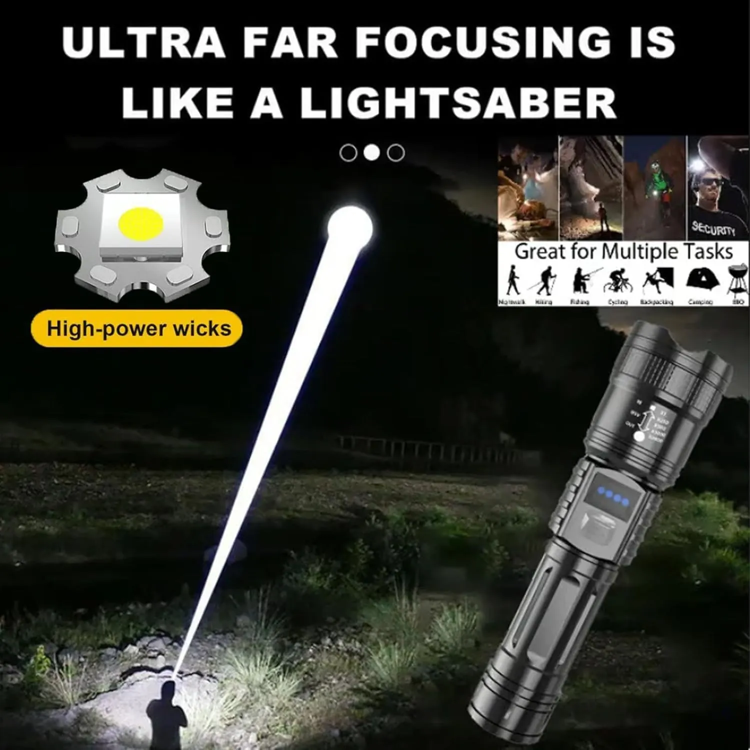 Benighty Flash Light, 2025 The Ultimate Survival Flashlight High Lumens, IPX7 Waterproof Led Rechargeable Tactical Flashlights, Powerful Handheld Flashlights for Home Camping (2Pcs)