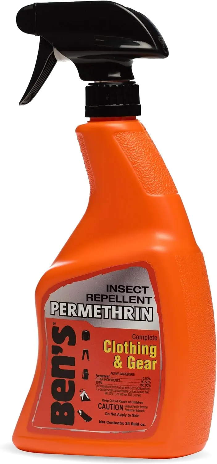 Ben's Clothing & Gear Insect Repellent - Long-Lasting Insect Protection Spray for Clothes & Gear - Contains Permethrin & Lasts Up to 6 Weeks - 24 fl oz