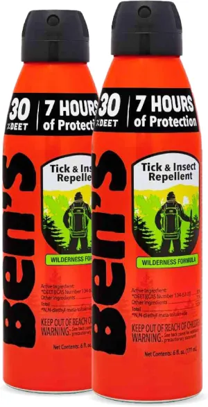 Ben's Tick & Insect Repellent Eco Spray - Bug Spray with 30% DEET for Mosquitoes, Ticks & More - Up to 7 Hours of Protection - Fragrance-Free - 6 oz (2 Pack)