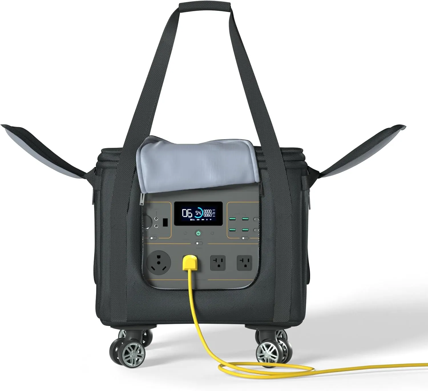 BENVOL Portable Power Station Carrying Bag,Easy Carrying-360° Wheels,15×12×13' Fit Power Station1200w-1800w,Storage Case for Camping Essentials,Battery Protective Cover&Carrying Case Bag for Travel