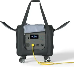 BENVOL Portable Power Station Carrying Bag,Easy Carrying-360° Wheels,15×12×13' Fit Power Station1200w-1800w,Storage Case for Camping Essentials,Battery Protective Cover&Carrying Case Bag for Travel