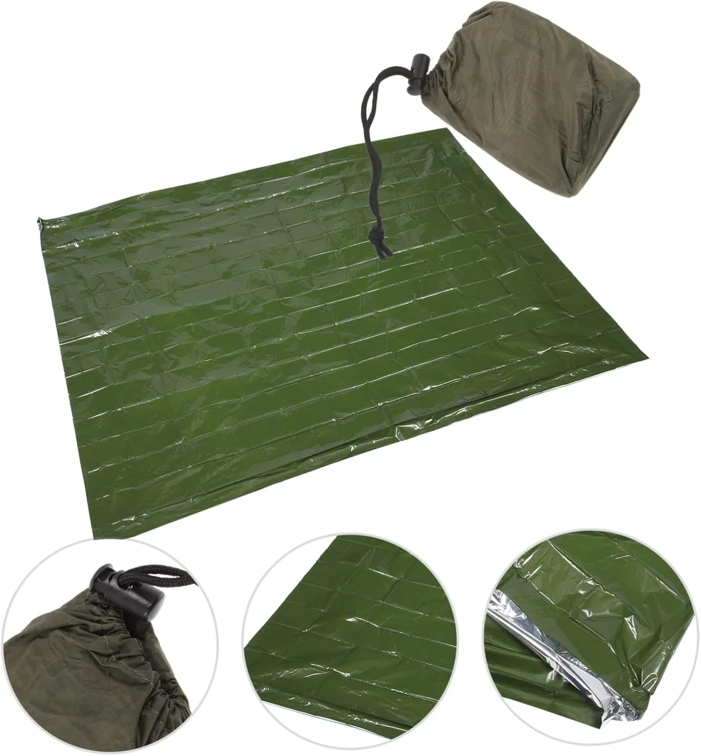 BESPORTBLE 3 Sets Emergency Blanket Camping Supplies Foldable Survival Blanket Block Rain Moisture Heat Retention