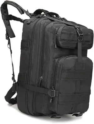 BESPORTBLE Backpack for Outdoor Activities Durable Black Camping Hiking Rucksack with Straps for Trekking Storing Personal Belongings Sports