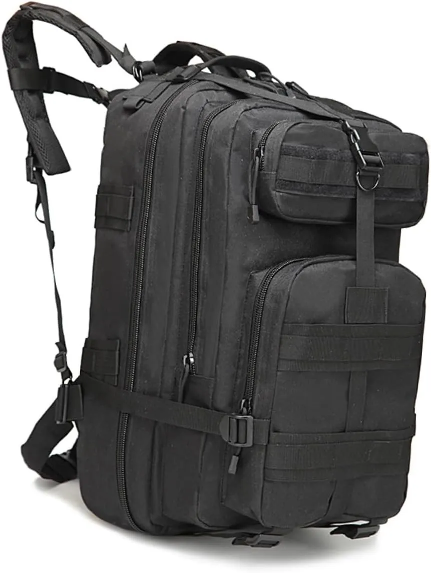 BESPORTBLE Backpack for Outdoor Activities Durable Black Camping Hiking Rucksack with Straps for Trekking Storing Personal Belongings Sports