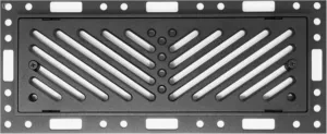 Best 4" x 10" Flush Mount Floor Vent with Angled Slots, Metal Register Vent Cover for Home Floor, Powder Coated Aluminum Air Vent Cover, 2 Part Frame & Insert, Black, BA-FVASBLD