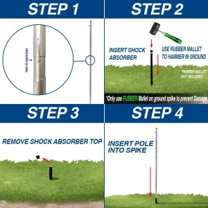 Best Flags 10ft Aluminum (White) Outdoor Pole with Ground Spike
