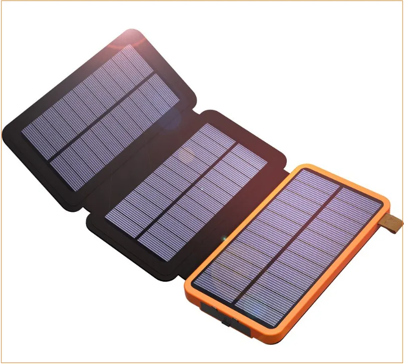 BEST Rated DUAL POWER 10000 mAh Power Bank With 3-Panel Solar Charger   Built In LED Flashlight   🚛 You Get FREE Shipping Too!