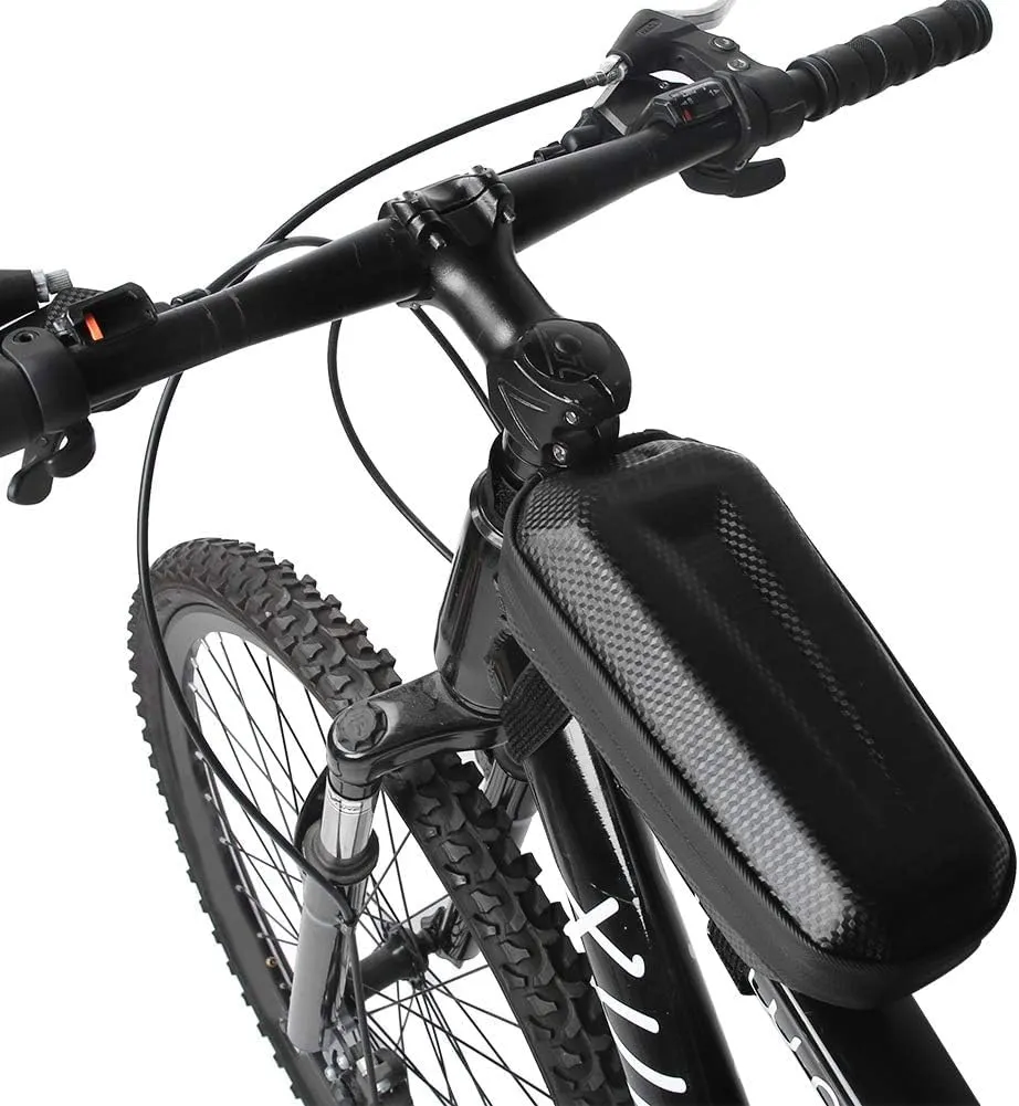 Bike Accessories Top Tube Bag for Men Women EVA Hard Shell Waterproof Mount Front Frame Bike Bags for Road/Mountain Bike Phone Holder Mount Bike Handlebar Bag Bicycle Cell Phone Accessories