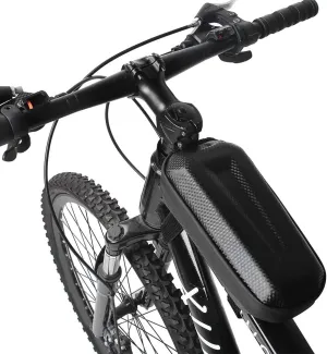 Bike Accessories Top Tube Bag for Men Women EVA Hard Shell Waterproof Mount Front Frame Bike Bags for Road/Mountain Bike Phone Holder Mount Bike Handlebar Bag Bicycle Cell Phone Accessories
