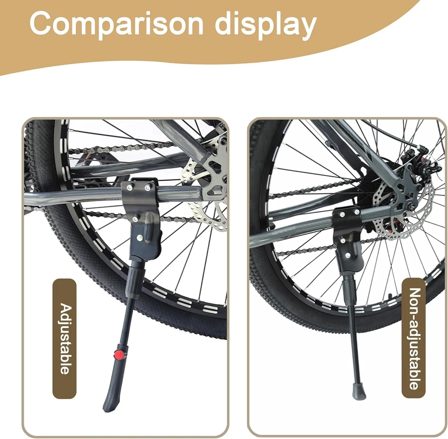 Bike Kickstand for Haibike Sduro Cross 2018, Adjustable Bicycle Kickstand, Suit Mountain Bike, Concealed Spring-Loaded Latch, Aluminum Rear Side Bicycle Stand,C