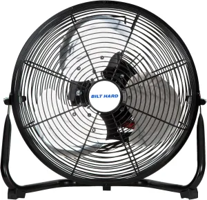 BILT HARD 12" 3-Speed High Velocity Heavy Duty Metal Floor Fan, 1680 CFM, 180-Degree Tilt, Powerful Airflow Fan for Home, Bedroom, Residential Use